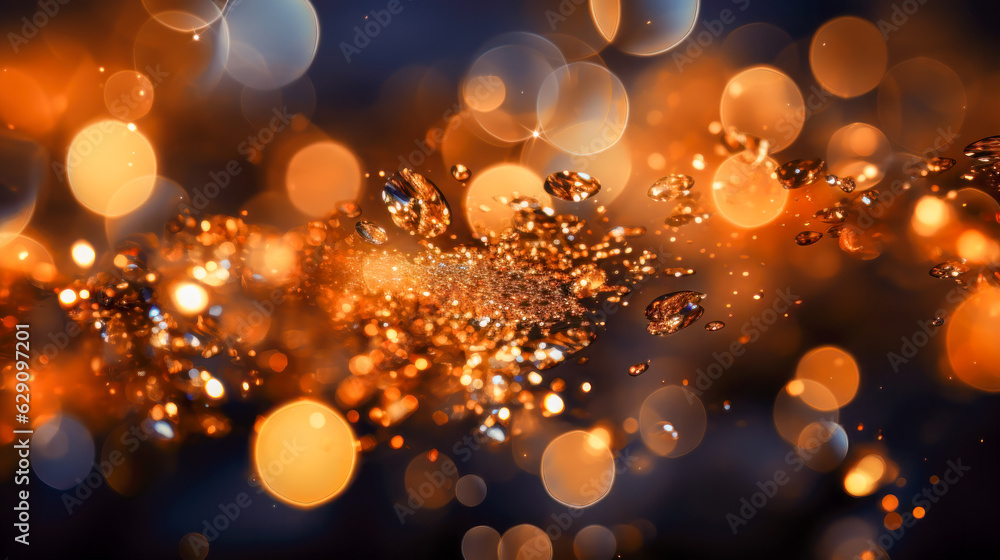 Glitter Background with Orange and Gold Bokeh Lights Festive Bokeh ...