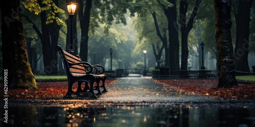 Fotografia Gloomy Day at an Empty Park