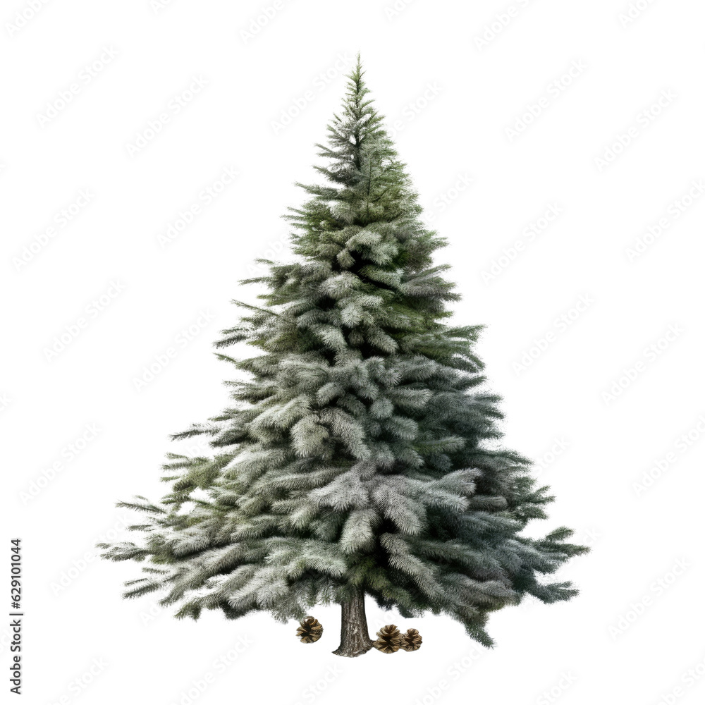 A snow-covered white fir tree, perfect for Christmas decorations and festive celebrations. PNG. Transparent. Generative AI A snow-covered white fir tree, perfect for Christmas decorations and festive celebrations. PNG. Transparent. Generative AI
