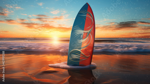 Surfboard & Sunset: Wave Rider's Dream