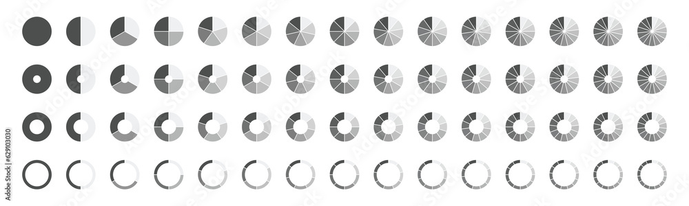 Set of circle pie charts. Circle pie chart diagram elements EPS10 - Stock Vector Set of circle pie charts. Circle pie chart diagram elements EPS10 - Stock Vector