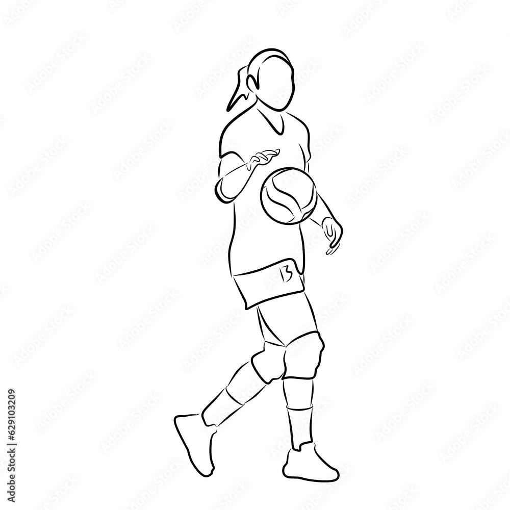 Fototapeta premium woman volley ball player silhouette