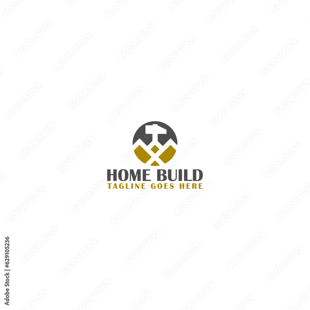 Home Construction Concept Logo Design Template Isolated on white background Home Construction Concept Logo Design Template Isolated on white background