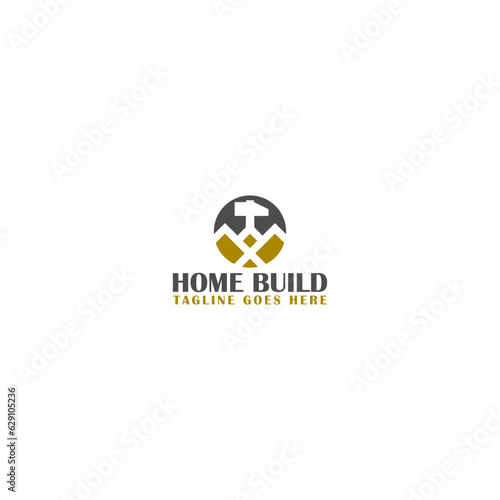 Home Construction Concept Logo Design Template Isolated on white background