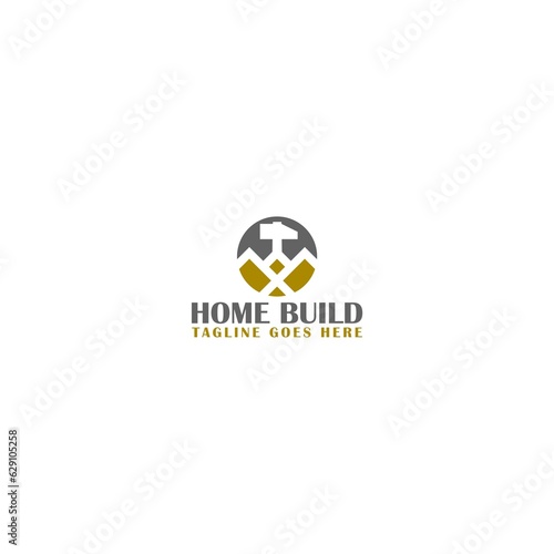 Home Construction Concept Logo Design Template Isolated on white background