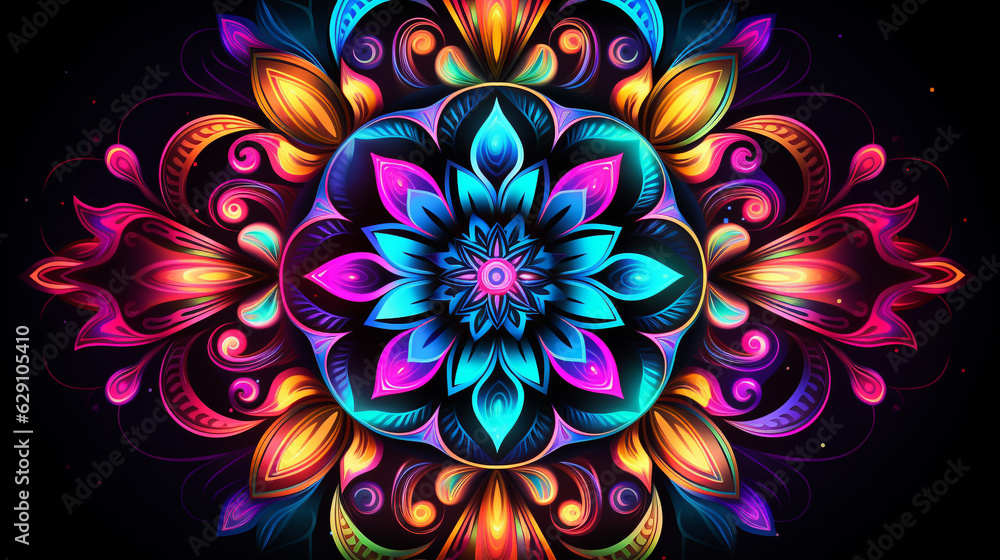 Cosmic Kaleidoscope - Neon Galactic Delight Cosmic Kaleidoscope - Neon Galactic Delight