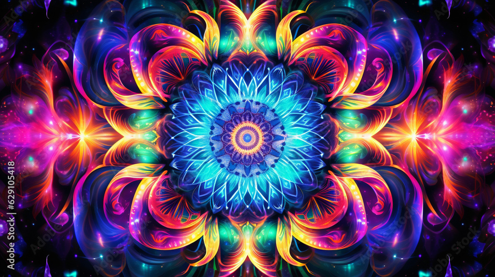 Cosmic Kaleidoscope - Neon Galactic Delight Cosmic Kaleidoscope - Neon Galactic Delight