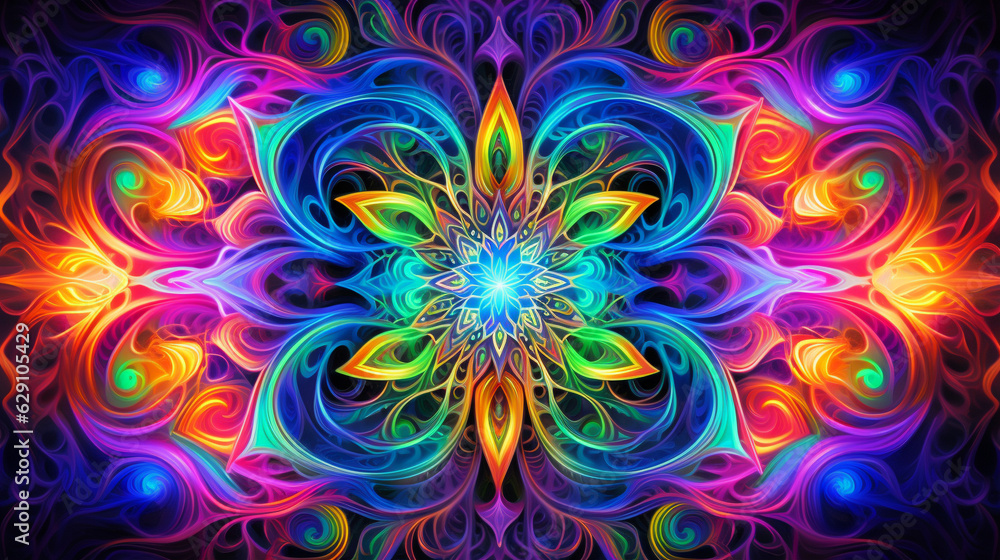 Cosmic Kaleidoscope - Neon Galactic Delight Cosmic Kaleidoscope - Neon Galactic Delight