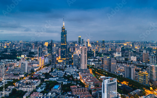 Night View of Nanjing City, Jiangsu Province, China photo