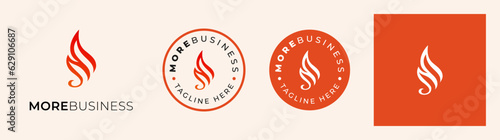 Letter M fire flame logo design. M fire letter logo vector design fit for business brand