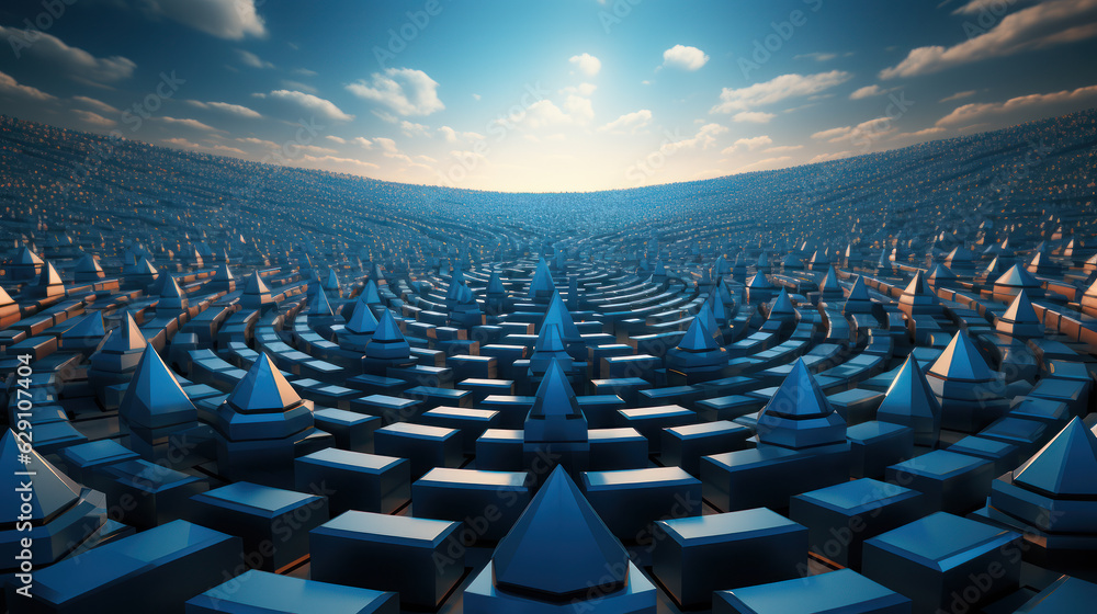 Fototapeta premium Ethereal Geometry: Unraveling the Abstract Background. Generative AI