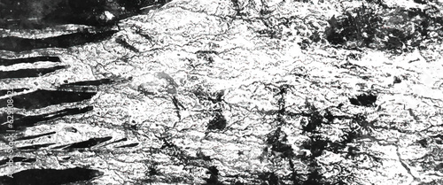 Grunge texture of black and white, abstract monochrome background pattern of cracks, sketch abstract to create distressed effect, overlay distress grain monochrome design, Vector illustration.