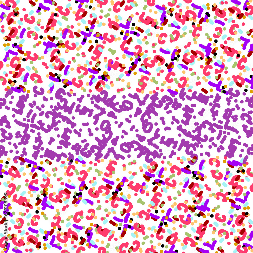 seamless pattern rainbow small spots and violet zone