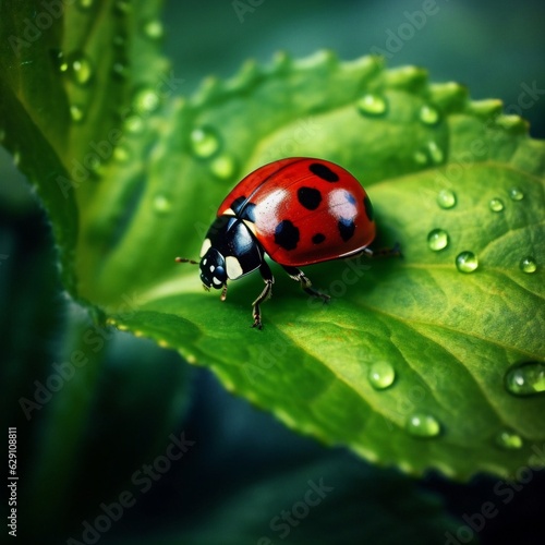Generative AI : Ladybug insect animal isolated on a white background illustration © The Little Hut