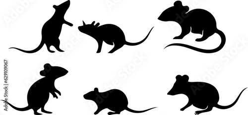 set of Mouse  silhouettes