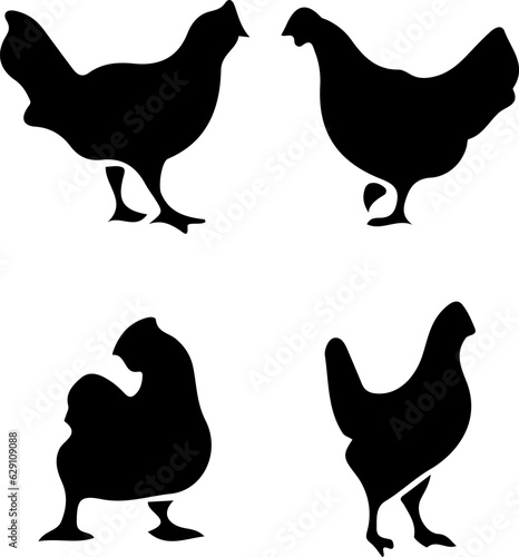 silhouettes of chicken