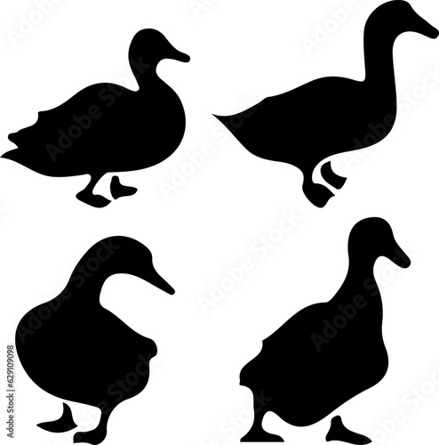 duck silhouettes set