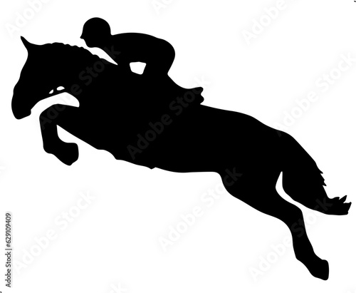 Horse jockey silhouette vector