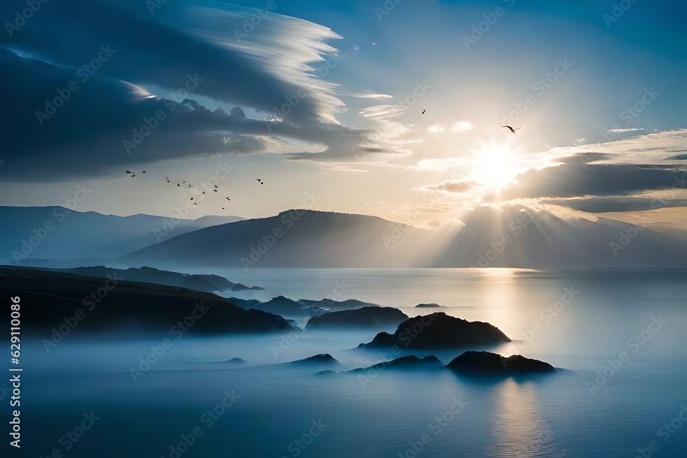 Fototapeta premium sunset over the ocean