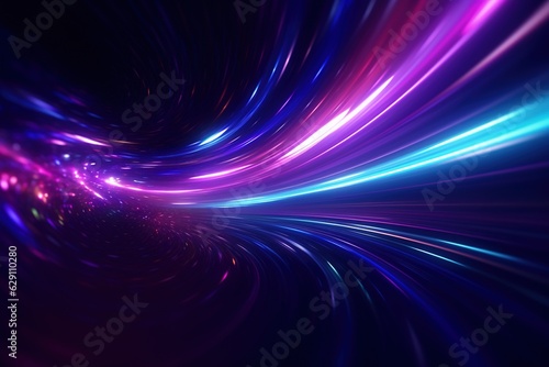 abstract futuristic background with pink blue glowing neon moving high speed wave lines and bokeh lights. Data transfer concept Fantastic wallpaper