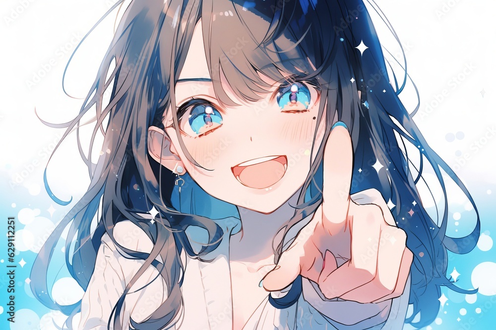 指差しする女の子,Generative AI AI画像 指差しする女の子,Generative AI AI画像