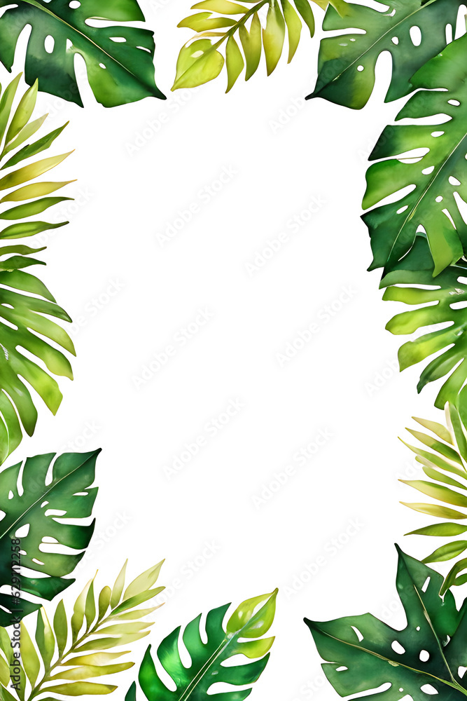 Tropical Leaves Frame