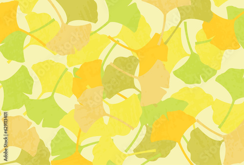 爽やかなイチョウの葉っぱの秋背景