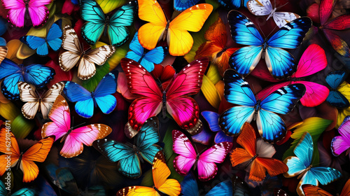 カラフルな蝶々