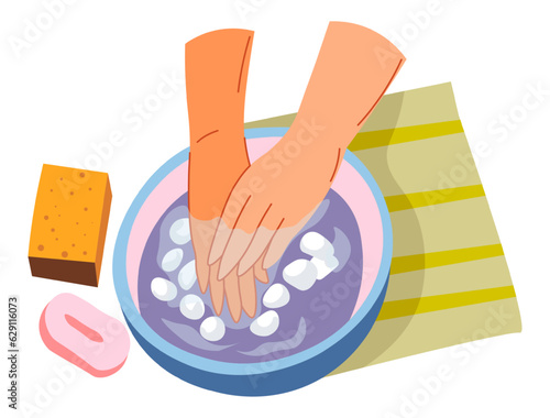 Spa procedures for hands and nails in spa salon