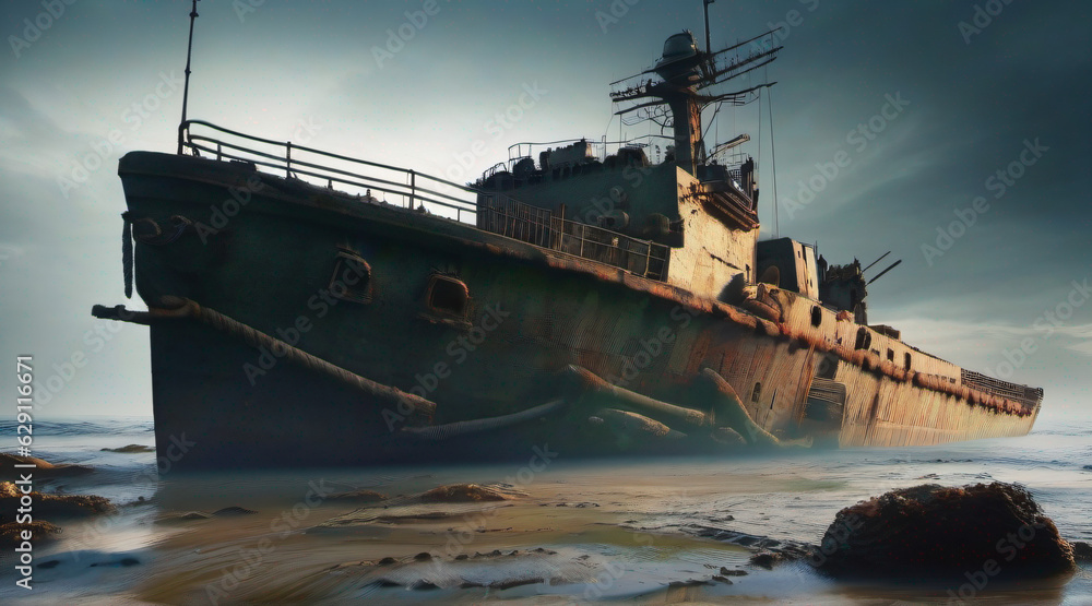 shipwreck ship in the sea