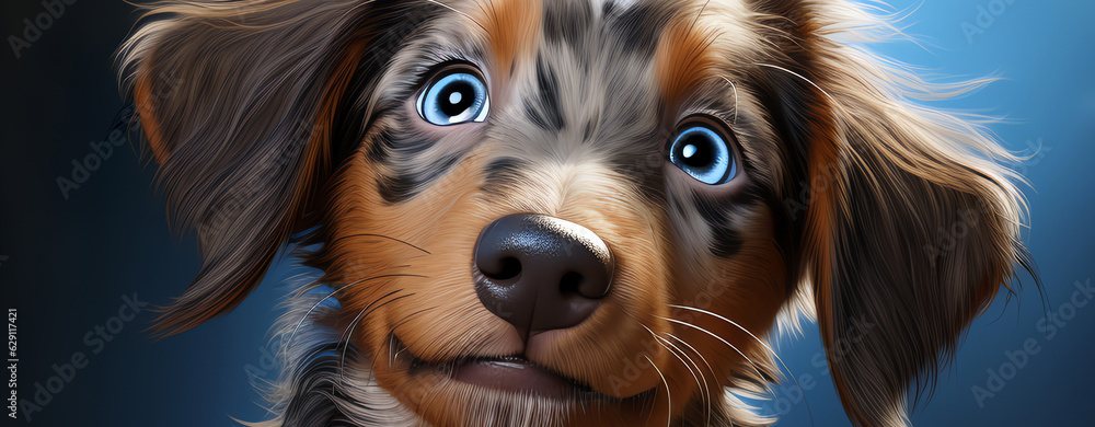 Naklejka premium dog face, AI generated