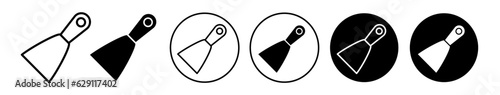 Putty knife icon set. Scraper vector symbol