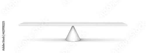 balance 3d illustration isolated on white background. balancing on seesaw 3d render. 3d illustration