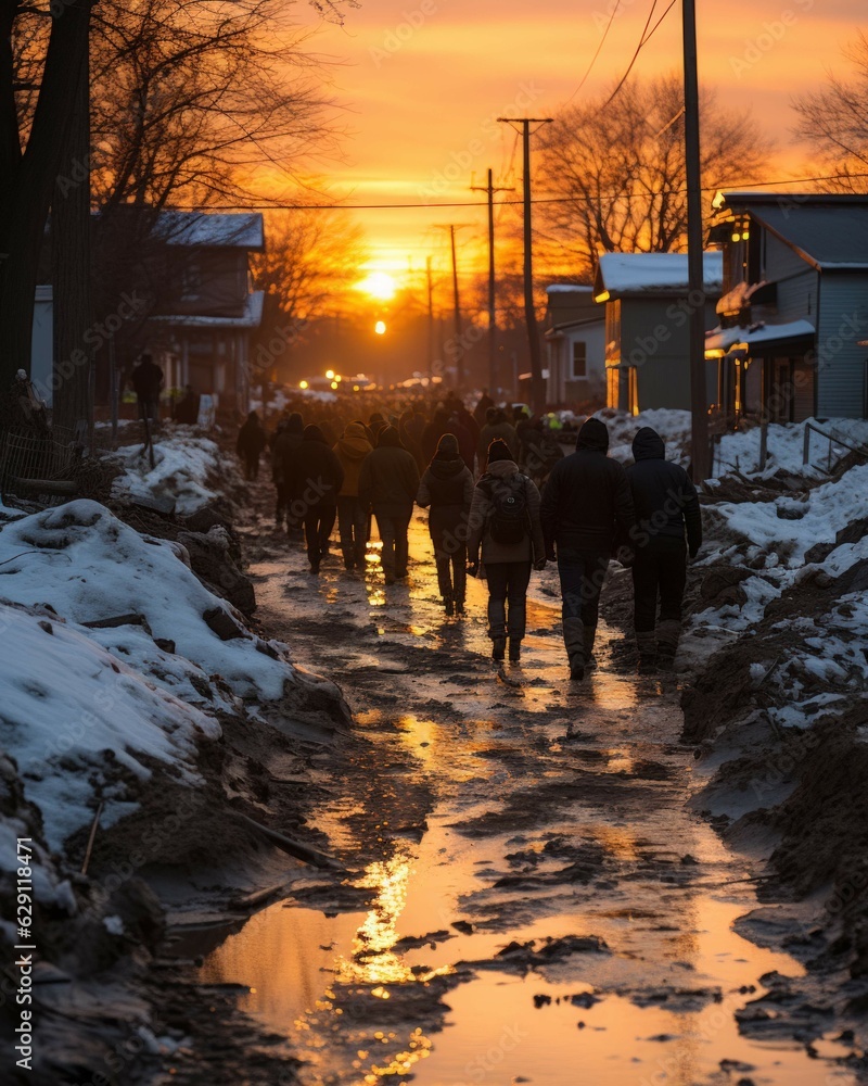book cover illustration showcasing climate change devastation: flooded ...
