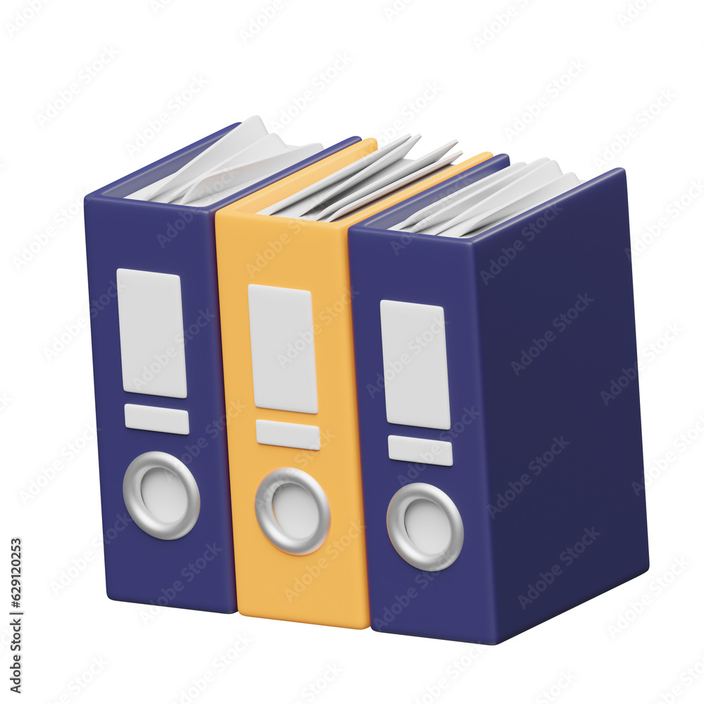 row of folders 3d illustration row of folders 3d illustration