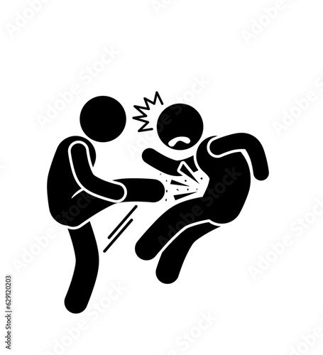 fighting illustrations, fighter icons, stick figures in BRAWL, STICK FIGURE ATTACKING
