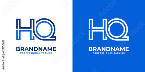 Letter HQ Line Monogram Logo, suitable for business with HQ or QH initials.