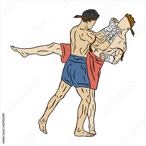 muay thai  fighter illustration vector