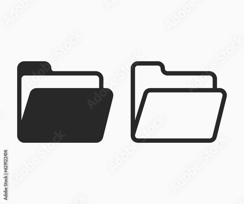 Folder icon in trendy flat style. Line folder icon. Folder icon set.