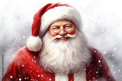 santa claus portrait  snow  red  grandfather  hat  santa  christmas  claus  xmas  face  person  celebration  costume  santa claus  beard  winter  people  traditional  season  december