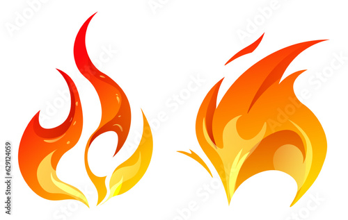 Flame and fire tongues, ignition and blazing icon