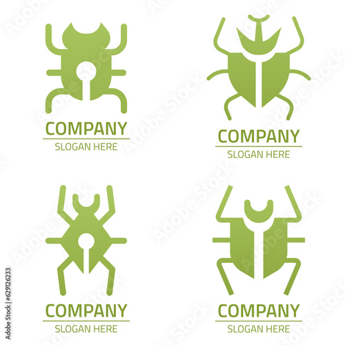 Horn Beetle Logo Design with gradient color