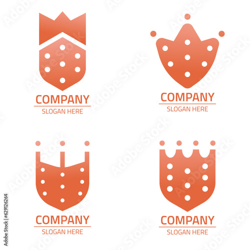 strawberry shield logo design, with gradient color