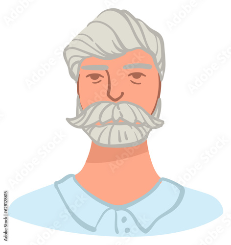 Serious elder man picture or portrait of male