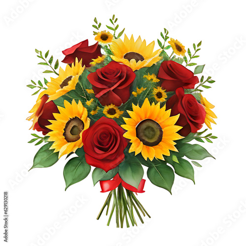 bouquet of sunflowers and flowers