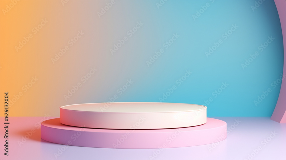 3d Pastel podium for your product. Generative AI. 3d Pastel podium for your product. Generative AI.