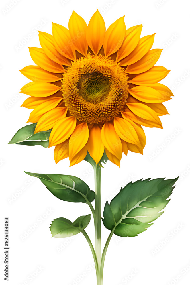 sunflower isolated on white