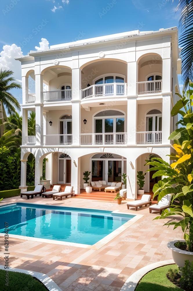 Luxury mansion resort villa Florida USA Miami cottage with swimming pool