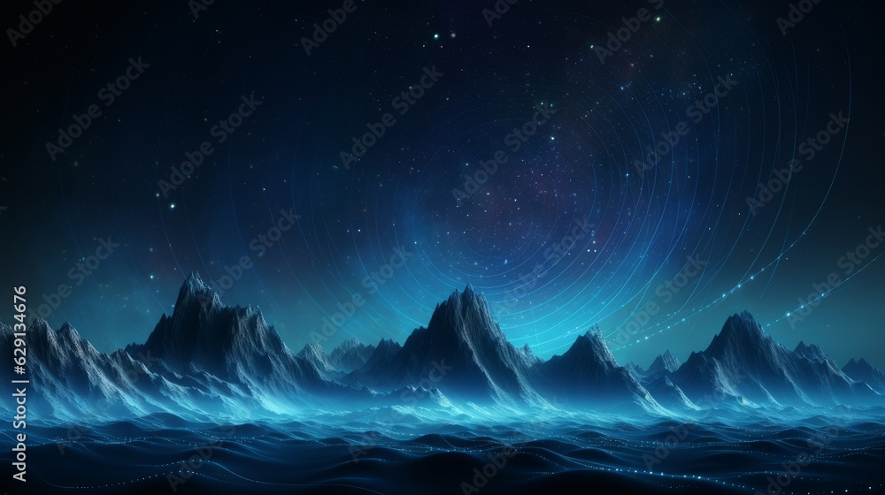Fototapeta premium Space themed sound wave. Oscilloscope. Waveform. Music sound concept