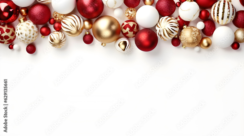 red christmas balls with ribbon with blank space red christmas balls with ribbon with blank space